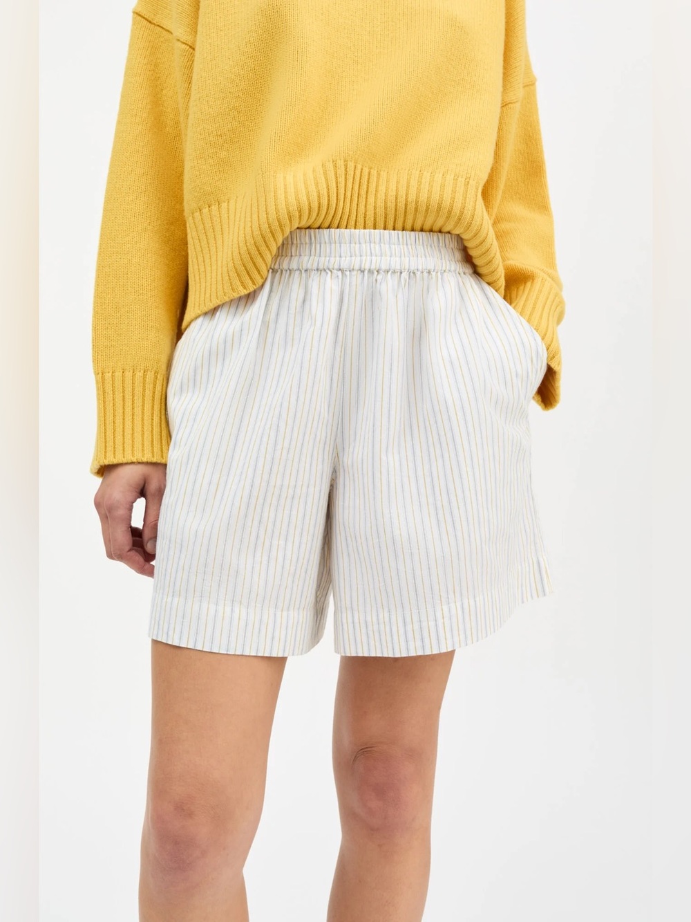 NWT Skall Studio Edgar Cotton Shorts in Yellow/Blue Stripe size EU36/US S